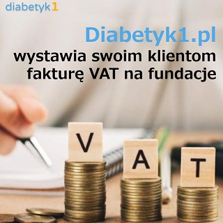 Diabetyk1.pl wystawia swoim klientom fakturę VAT na fundacje